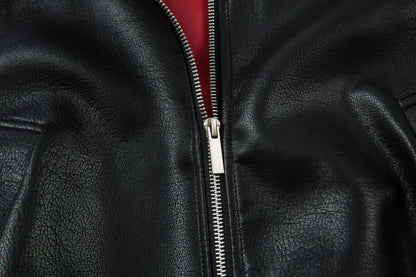 Boxy Oversize PU Leather Jacket WN23068