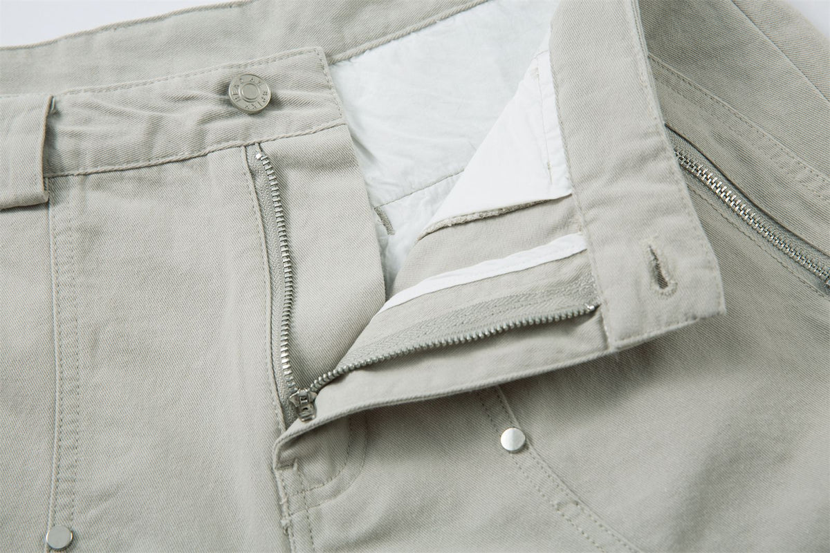 Multi-Pocket Wide Leg Cargo Half Pants WN26813