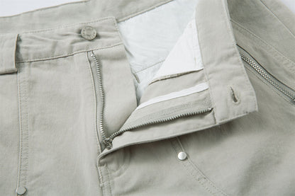 Multi-Pocket Wide Leg Cargo Half Pants WN26813