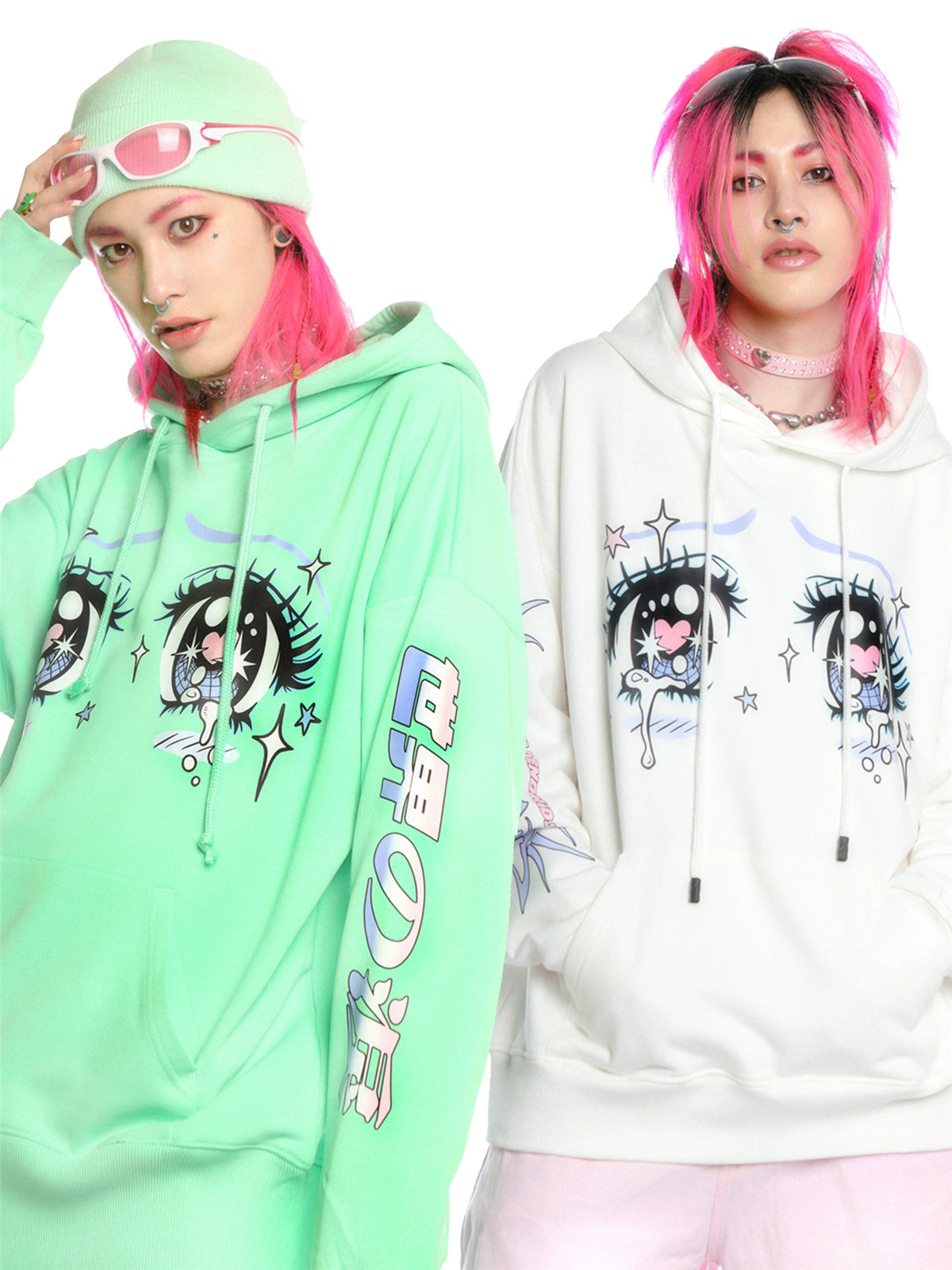 Illustration Eye Print Hoodie WN22270