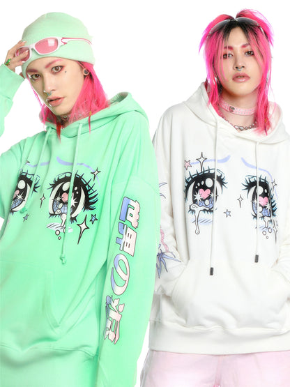 Illustration Eye Print Hoodie WN22270