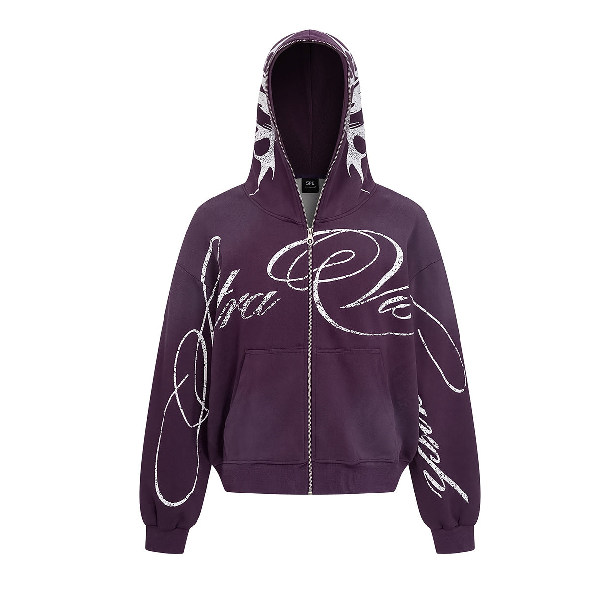 Letter Tribal Print Zipper Hoodie WN25438