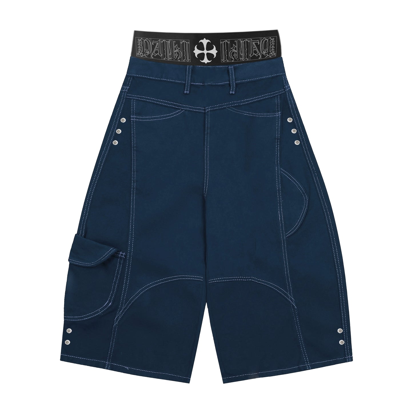 Deconstructed Contrast Multi Pocket Half Pants WN20886