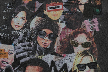 Washed Portrait Collage Short Sleeve T-Shirt WN26750