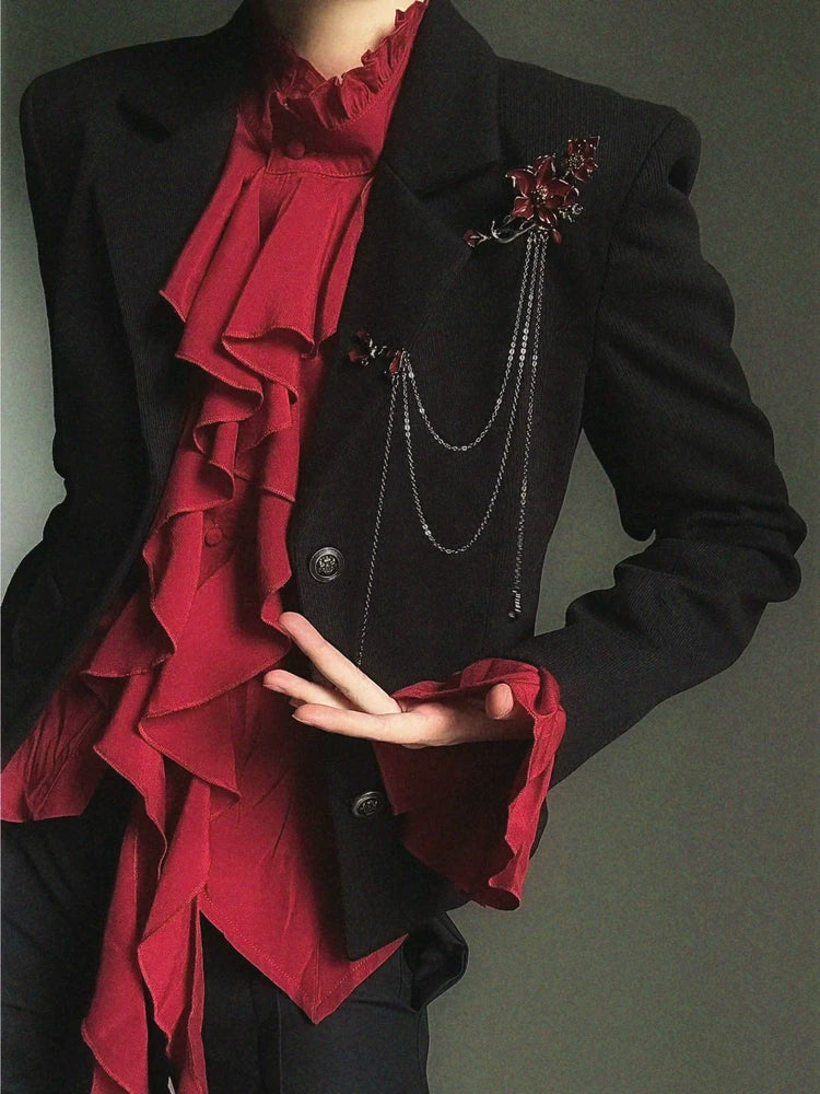 Dark Gothic Flower Chain Brooch WN23127