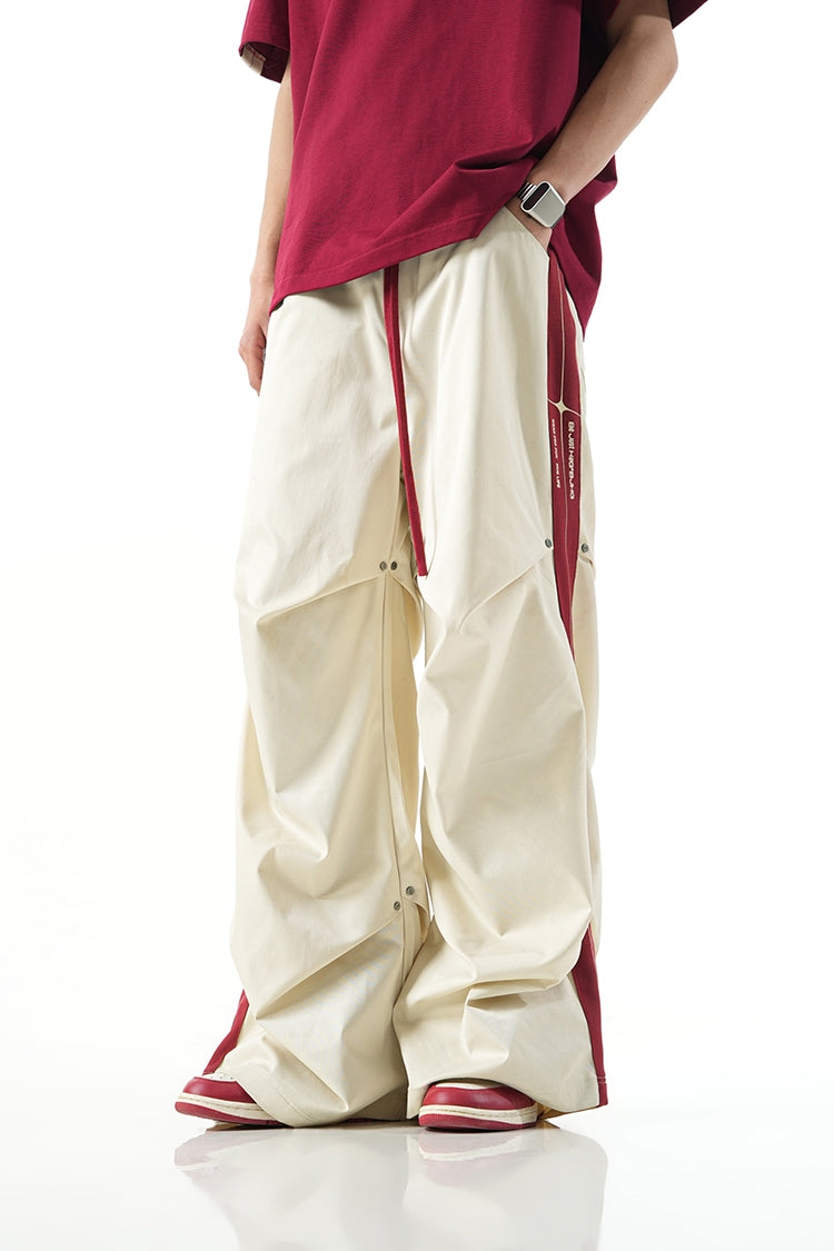 Stand Neck Sporty Jacket & Wide-leg Sporty Pants Setup WN9763