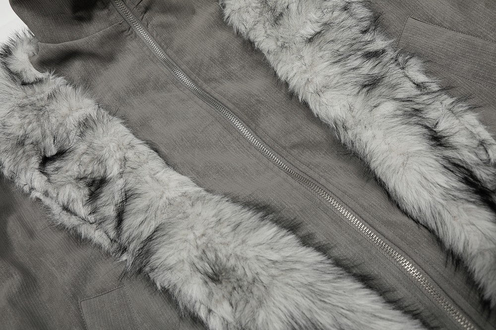 Fake Fur Collar Cuff Detail Jacket WN27963