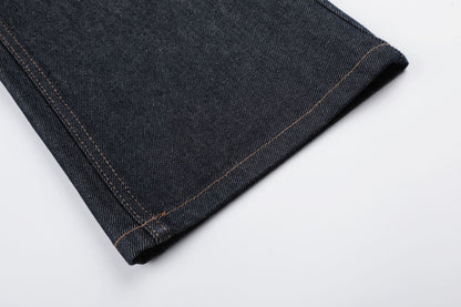 Washed Metal Buckle Wide Leg Denim Jeans WN26169