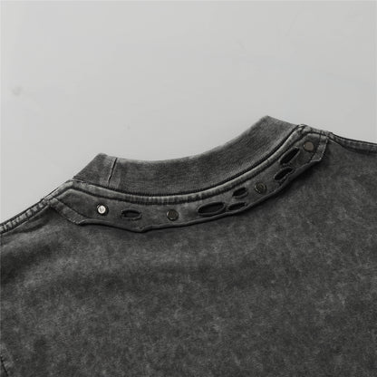 Studs Washed Short Sleeve T-Shirt WN26765