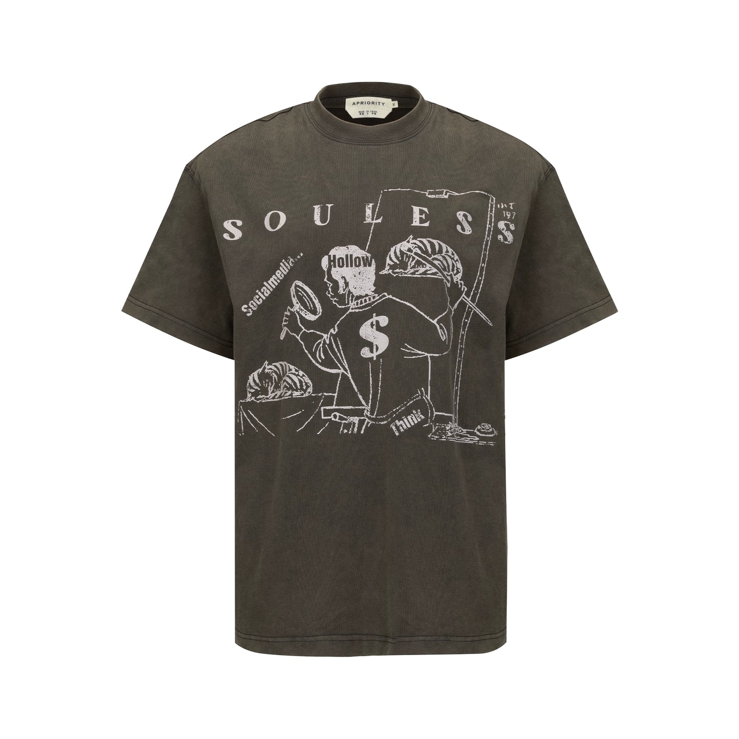 Heavyweight Wash Graphic Print Short Sleeve T-Shirt WN19005