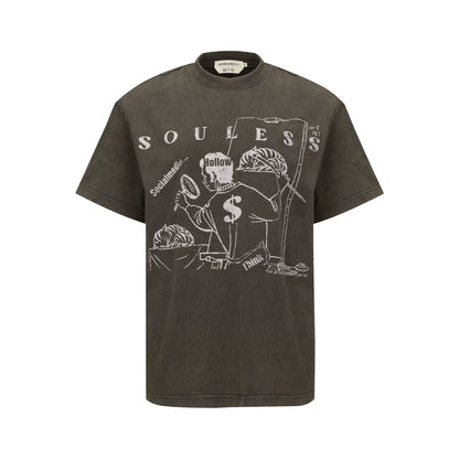 Heavyweight Wash Graphic Print Short Sleeve T-Shirt WN19005