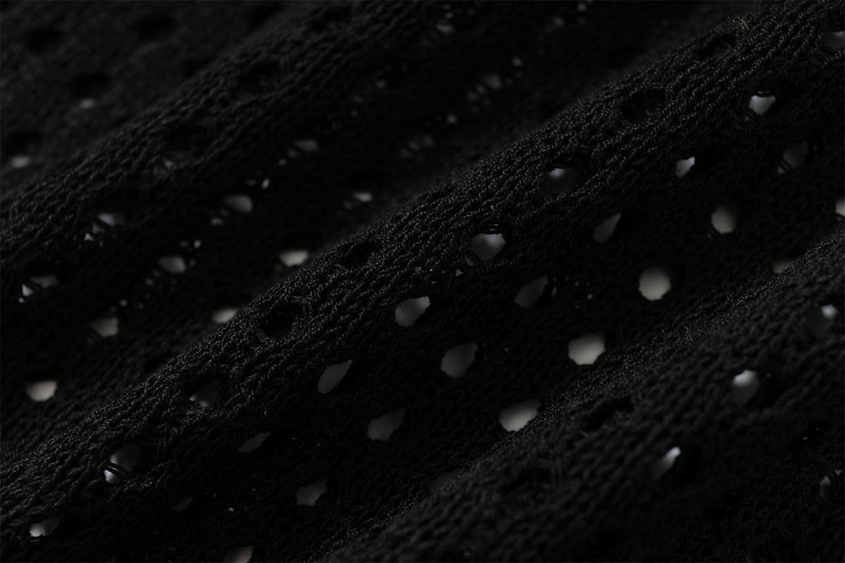 Mesh Damage Design Knit Vest WN25757