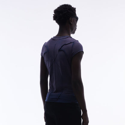 Washed Deconstruction Layered Short Sleeve T-Shirt WN25810