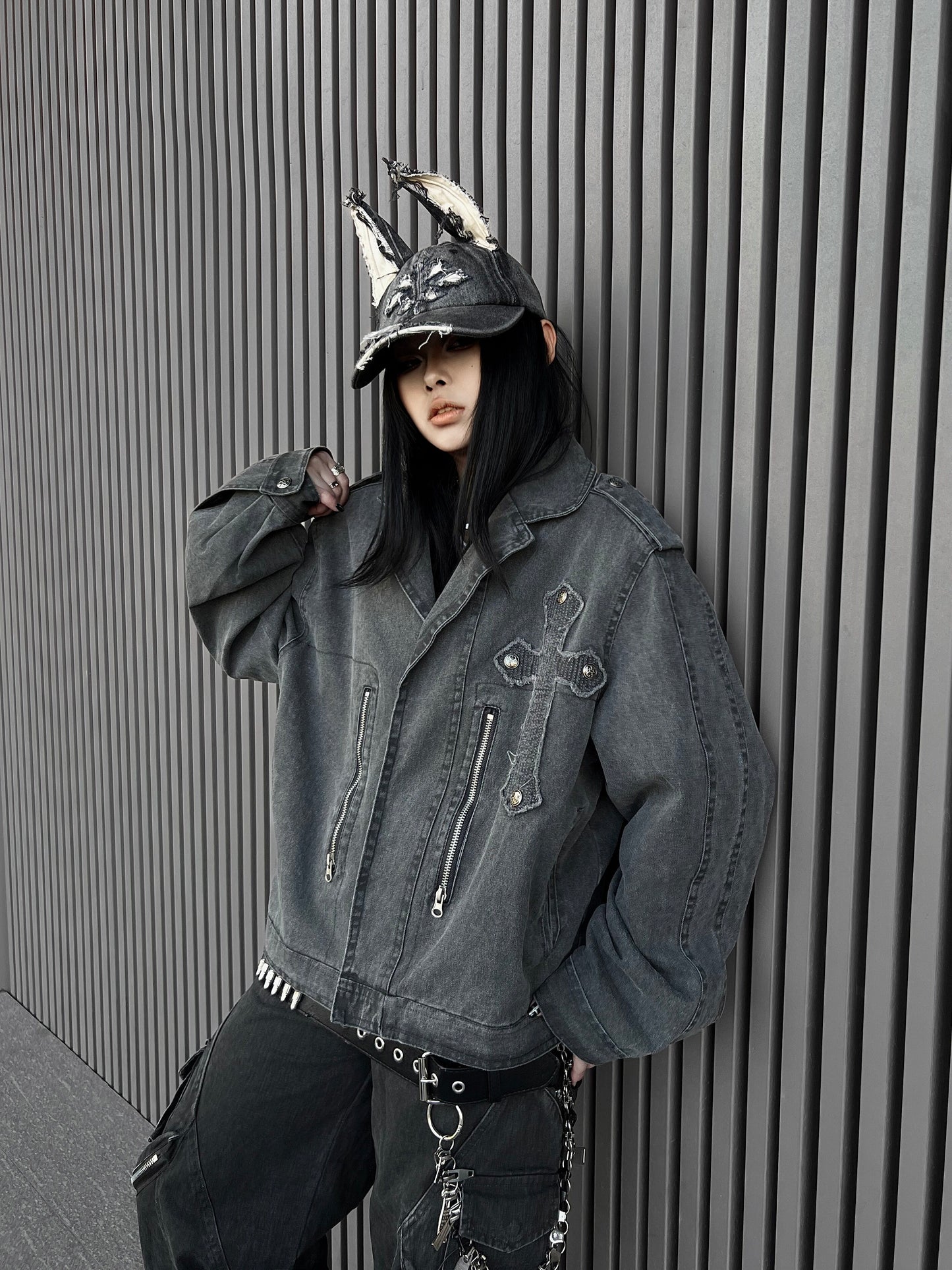 Cross Quilted Washed Heavyweight Short Jacket WN24155