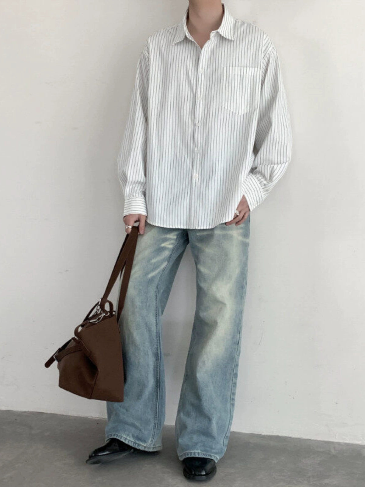 Striped Design Long Sleeve Shirt WN19271