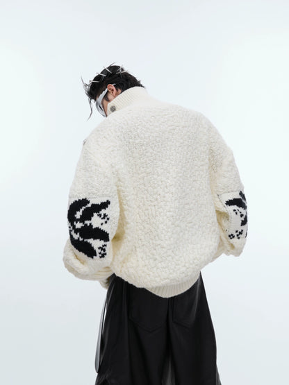 Oversize Heavyweight High Neck Knit Sweater WN7947