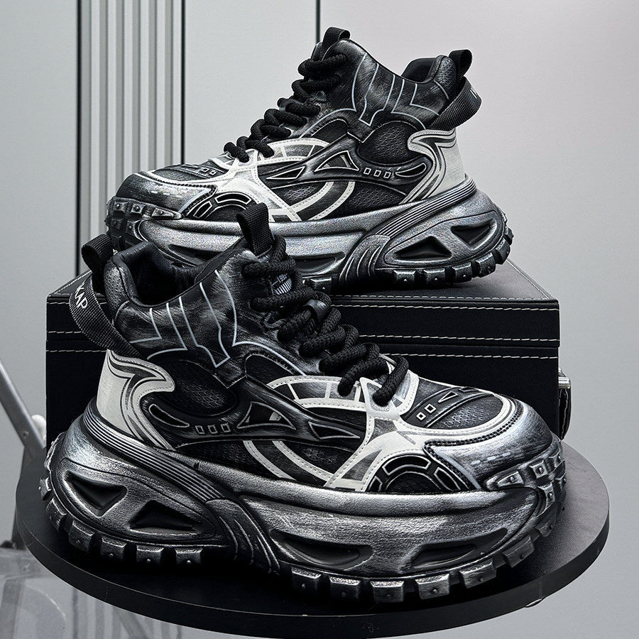 Mesh Panel High-Top Chunky Sole Sneakers WN24608