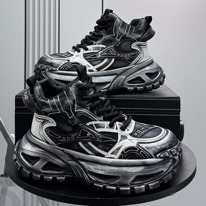 Mesh Panel High-Top Chunky Sole Sneakers WN24608