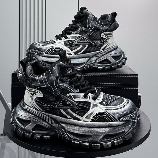 Mesh Panel High-Top Chunky Sole Sneakers WN24608