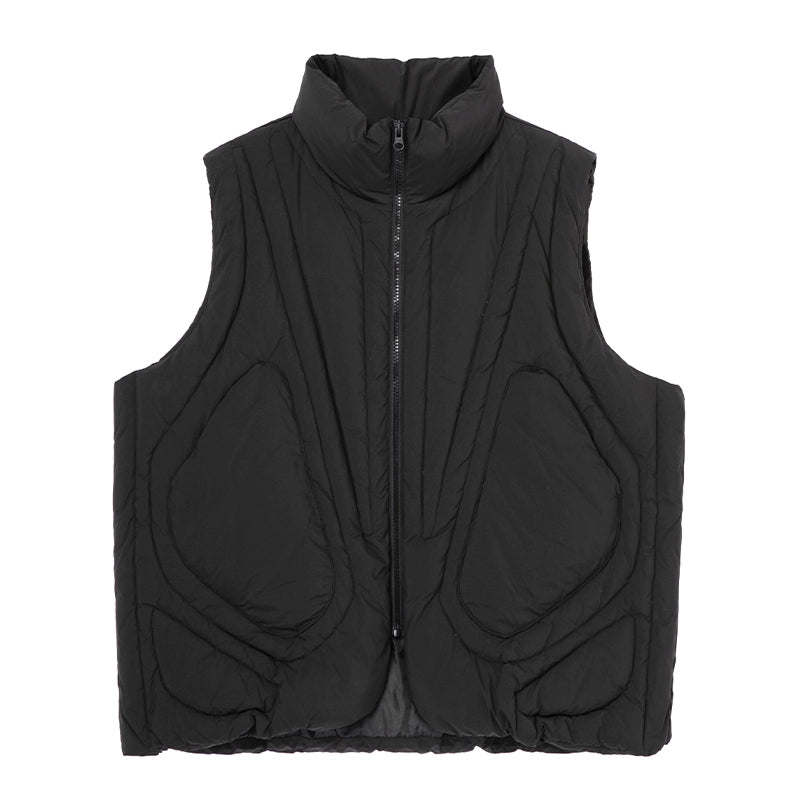 White Duck Down High-Neck Oversize Tactical Vest WN12223