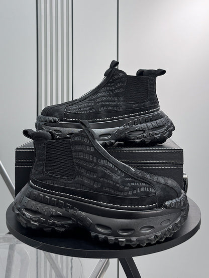 Embroidery Side Gore Chunky Sole Sneakers WN24590