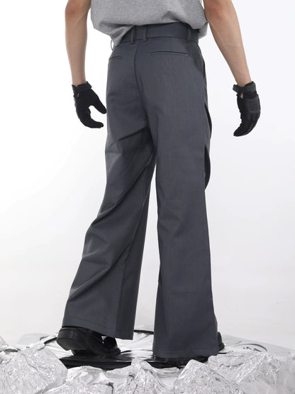 Pleats Diamond Cut Flare Trousers WN18625