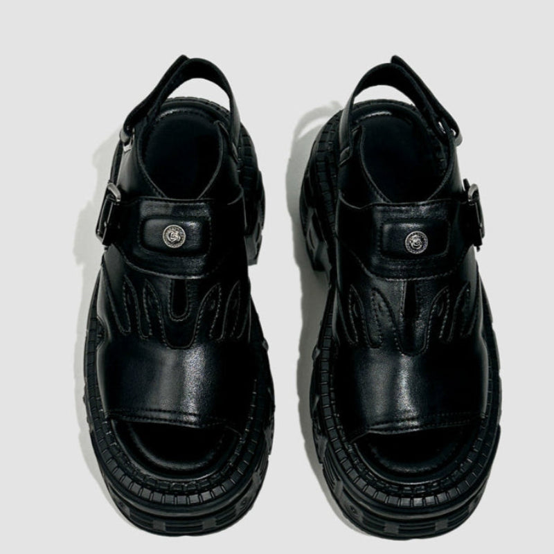 Punk Flame Chunky Sole Sandals WN20621