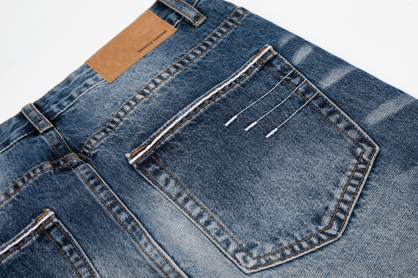 Whisker Washed Flare Denim Jeans WN25956