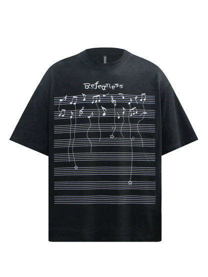 Music Note Graphic Short Sleeve T-Shirt WN26240