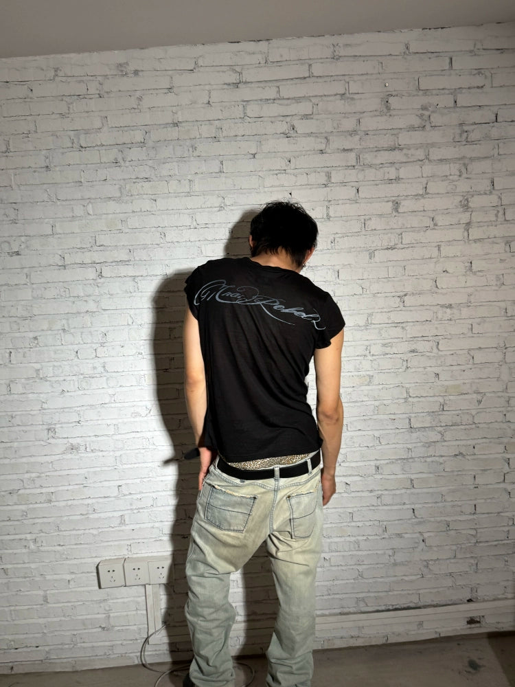 Graphic Print Sleeveless T-Shirt WN19069