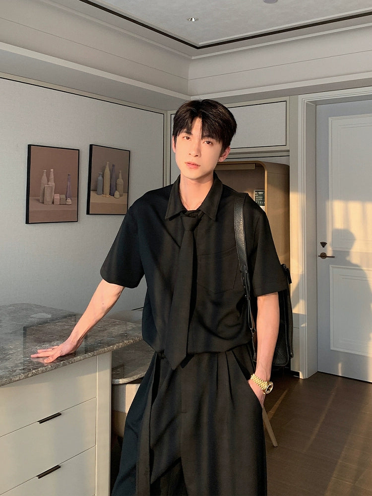 One-Piece Design Short Sleeve Shirts & Pants Setup WN20415