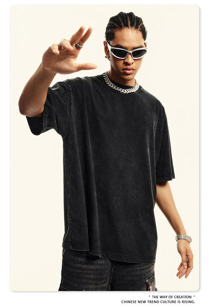 Washed Oversize Short-sleeve T-shirt WN6456