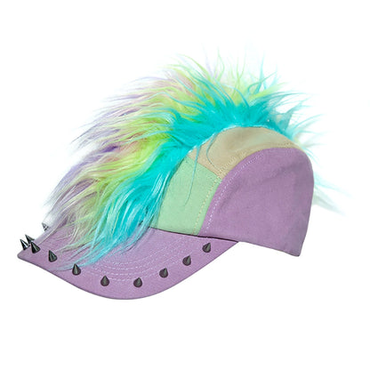 Colorful Tassel Mohawk Rivet Cap WN21132