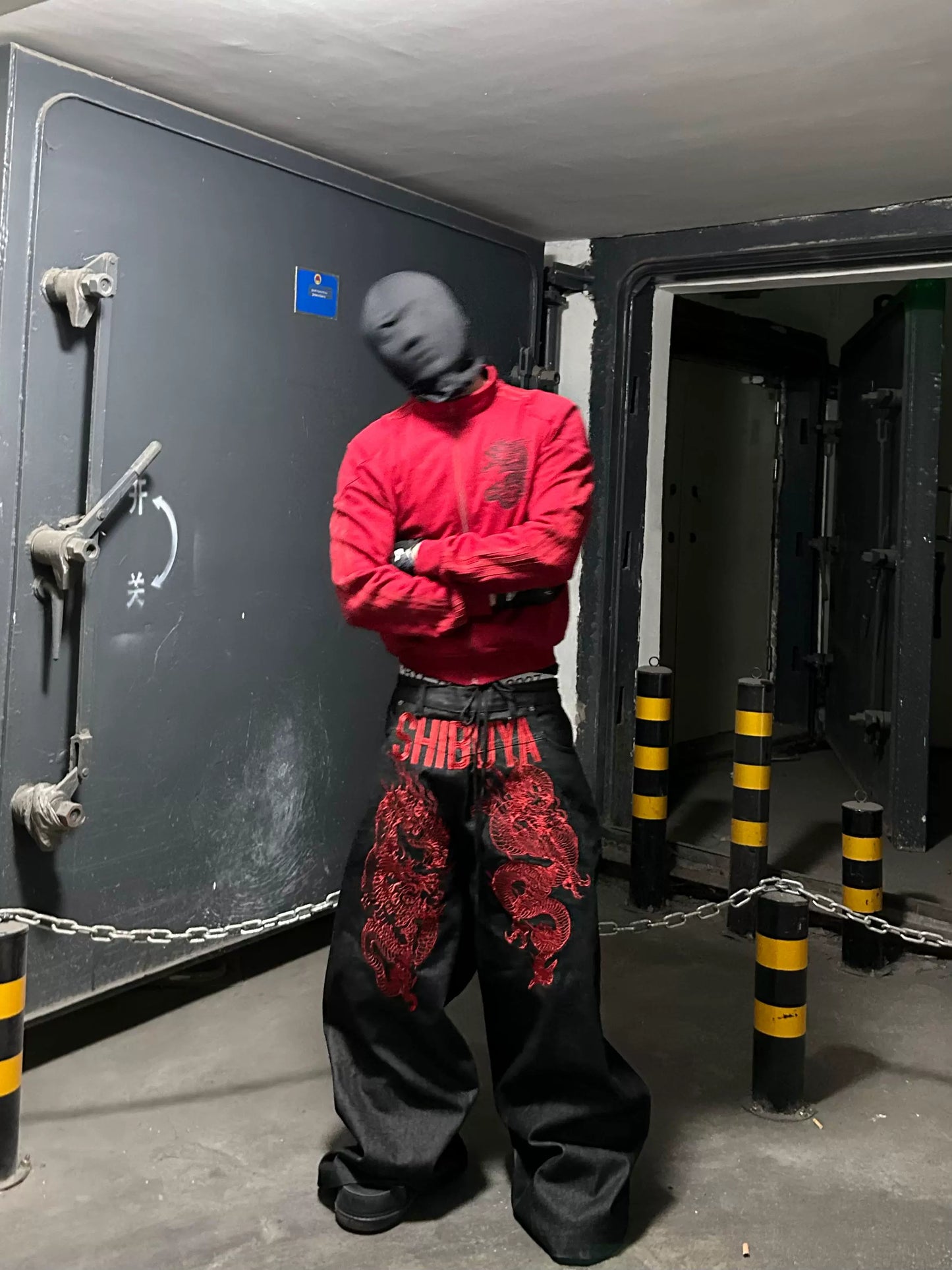 Embroidery Design Reversible Wide Leg Denim Jeans WN18078