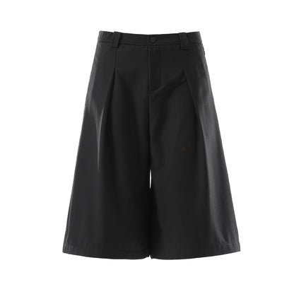 Drape Pleats Cropped Half Pants WN25777
