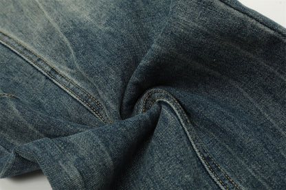 Washed Wide-Leg Straight Denim Jeans WN11486