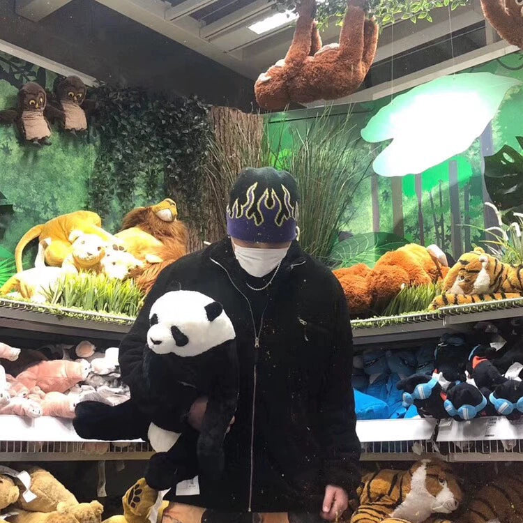 Bicolor Flame Knit Hat WN21111