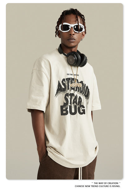 Washed Round Neck Pure Cotton Short Sleeve T-Shirt WN7832