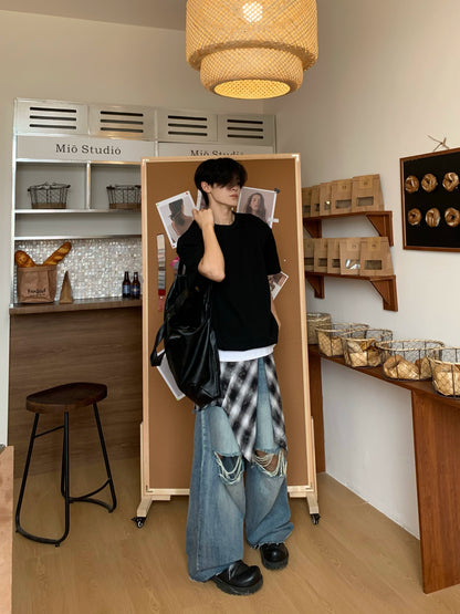 Plain Oversize Short Sleeve T-Shirt WN19809