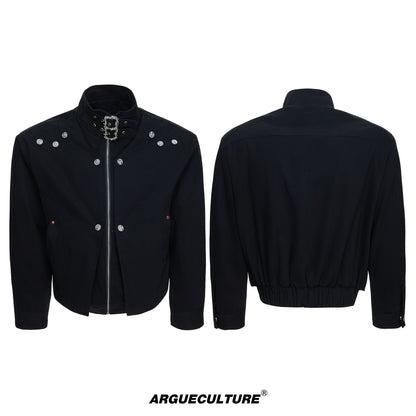 Washed Heavyweight Fake Layered Hooded Jacket WN23545