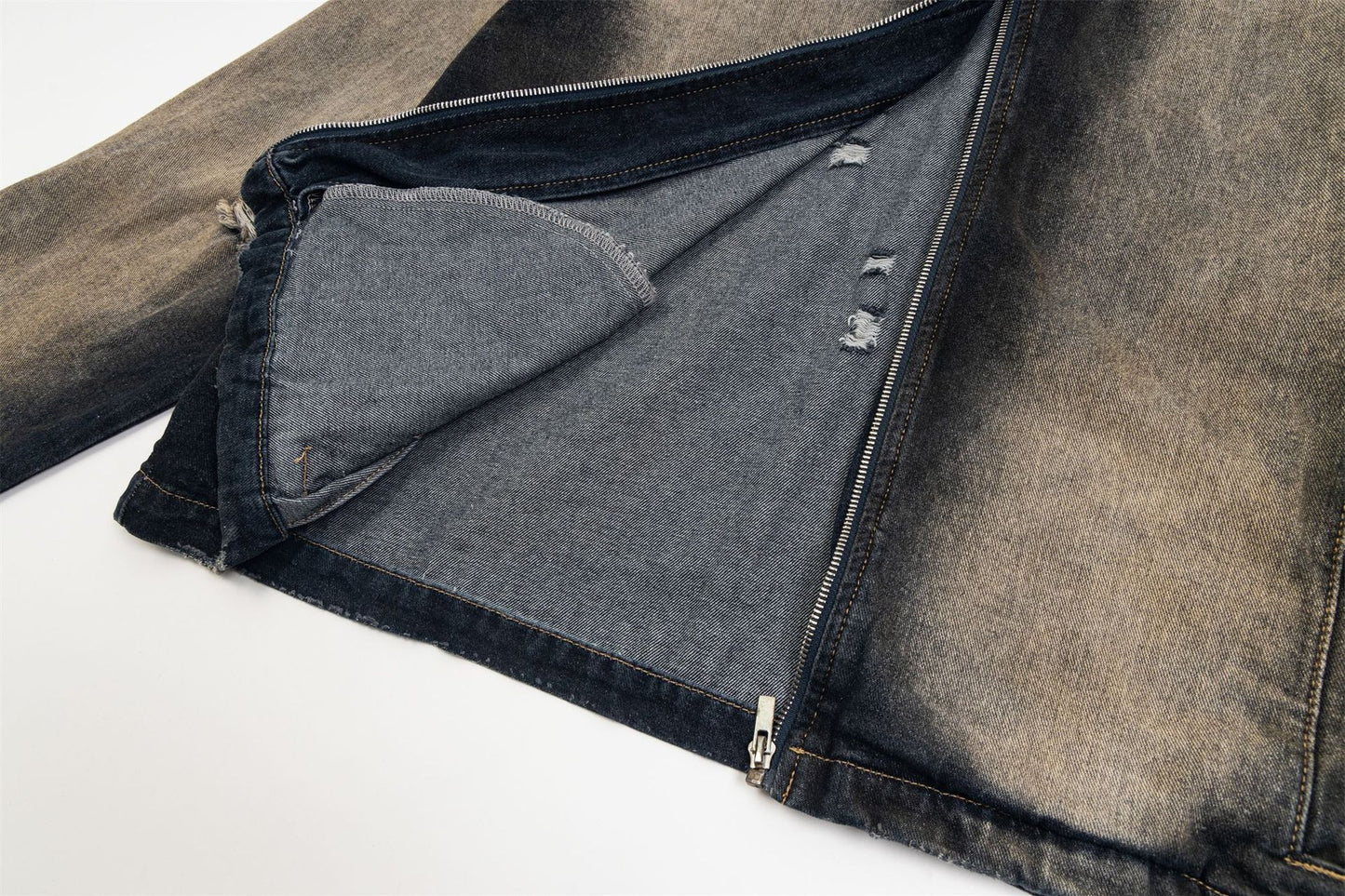 Mud Dye Washed Zip-up Hooded Jacket WN15024