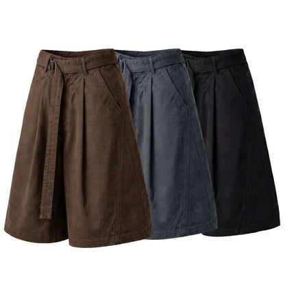 Washed Wide Leg Half Pants WN28051