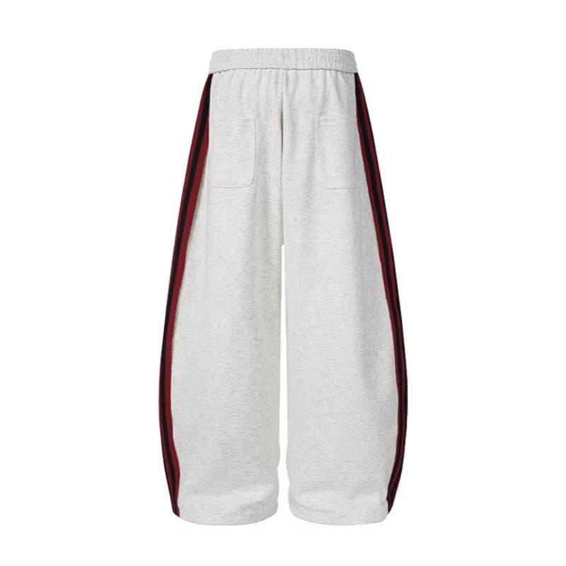 Stripe Embroidery Wide Leg Sweatpants WN28065