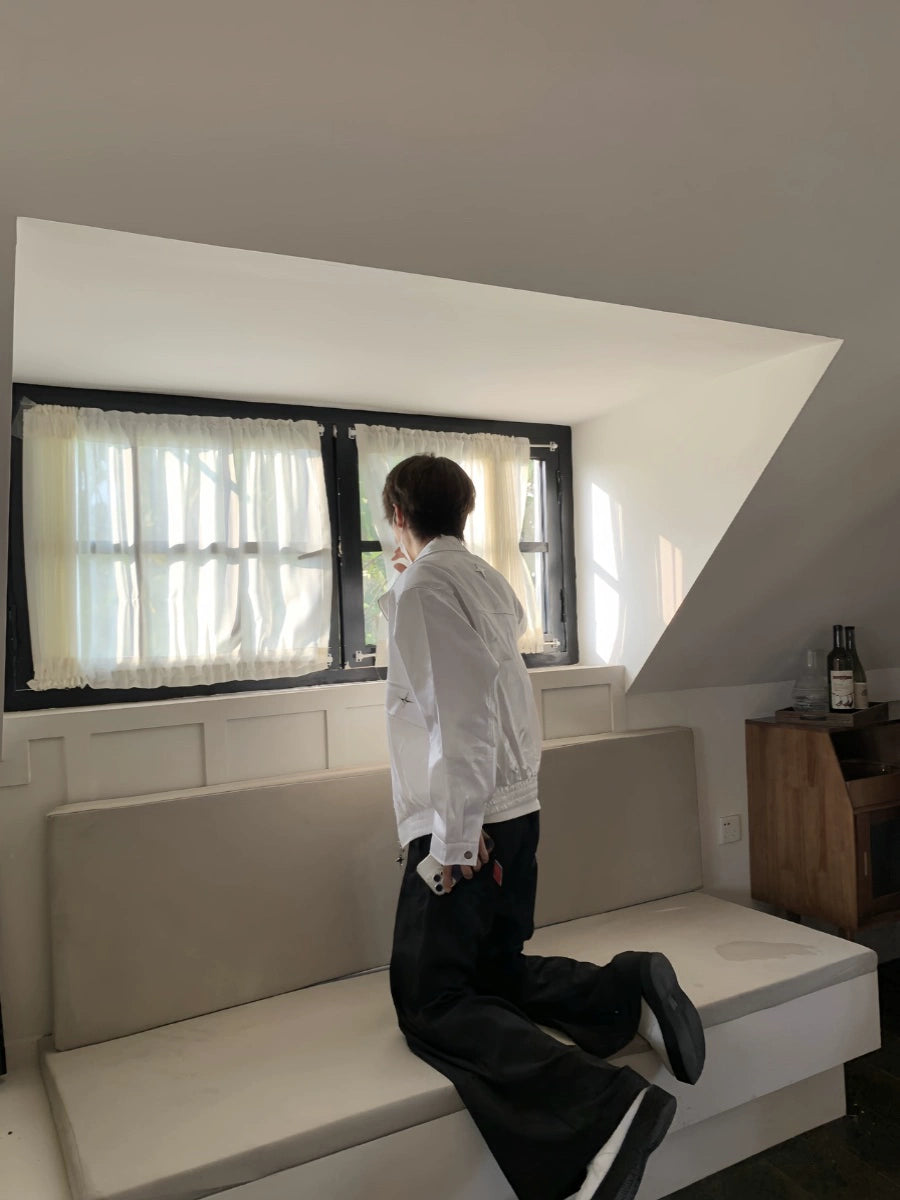 Liquid Gloss Metal Design Zipper Jacket WN19783