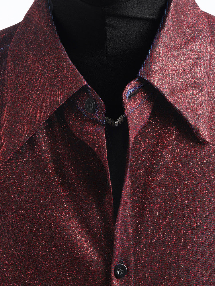 Glitter Texture Long Sleeve Shirt WN23660