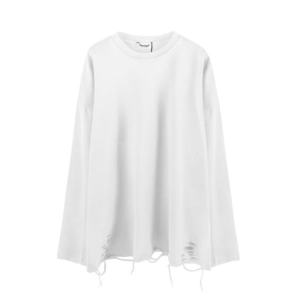 Raw Hem Damage Long Sleeve T-Shirt WN26833