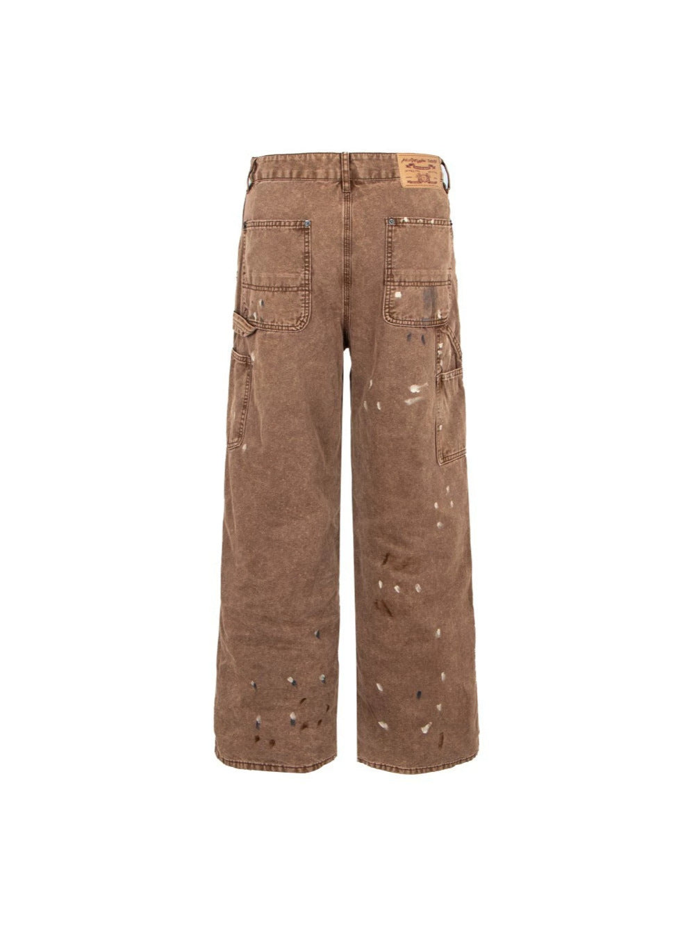 Paint Damage Cargo Straight Denim Jeans WN28093
