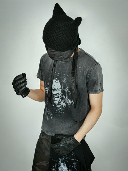 Digital Print Washed Short Sleeve T-Shirt WN20850