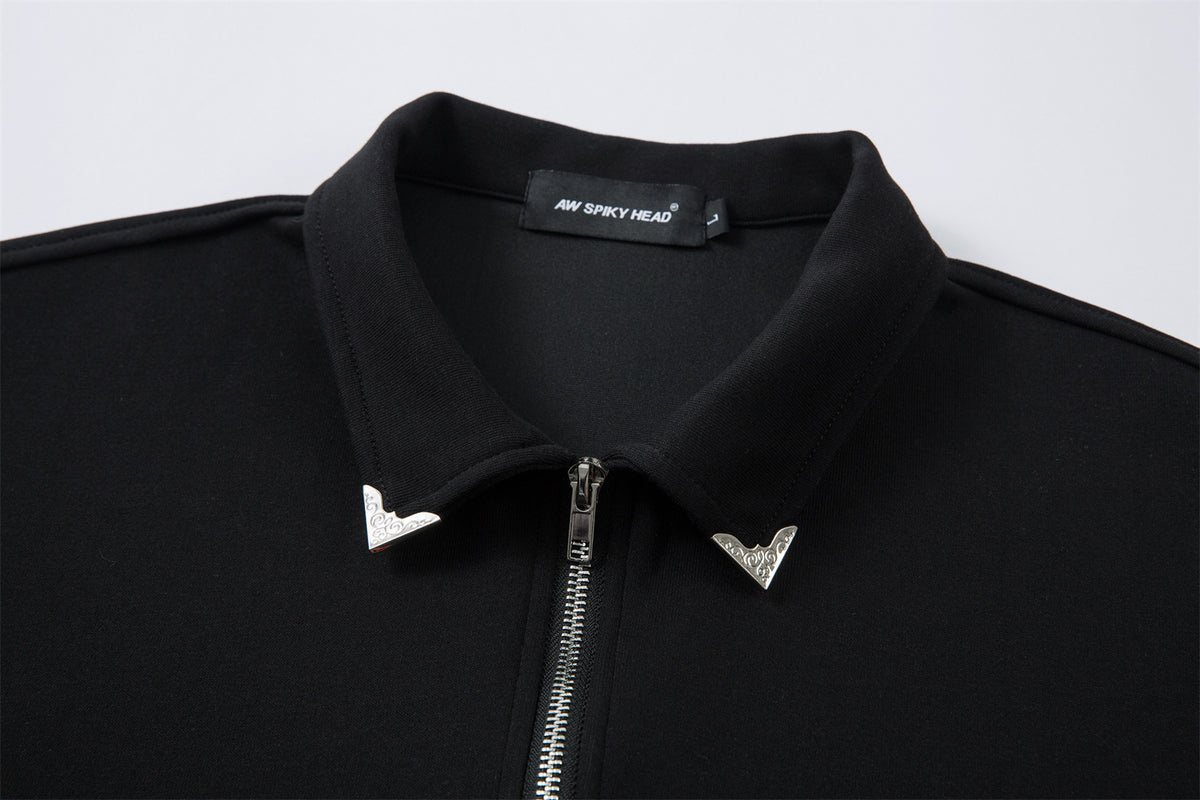 Full Zip Polo Collar Short Sleeve Shirt WN26805