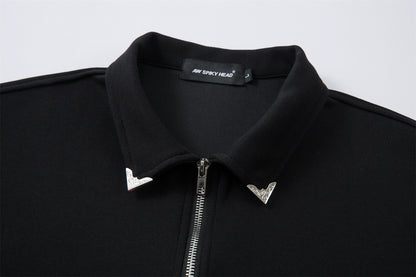 Full Zip Polo Collar Short Sleeve Shirt WN26805